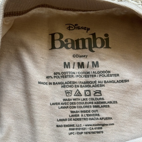 NWT - Disney Bambi tank top.  Size M. - Picture 5 of 5